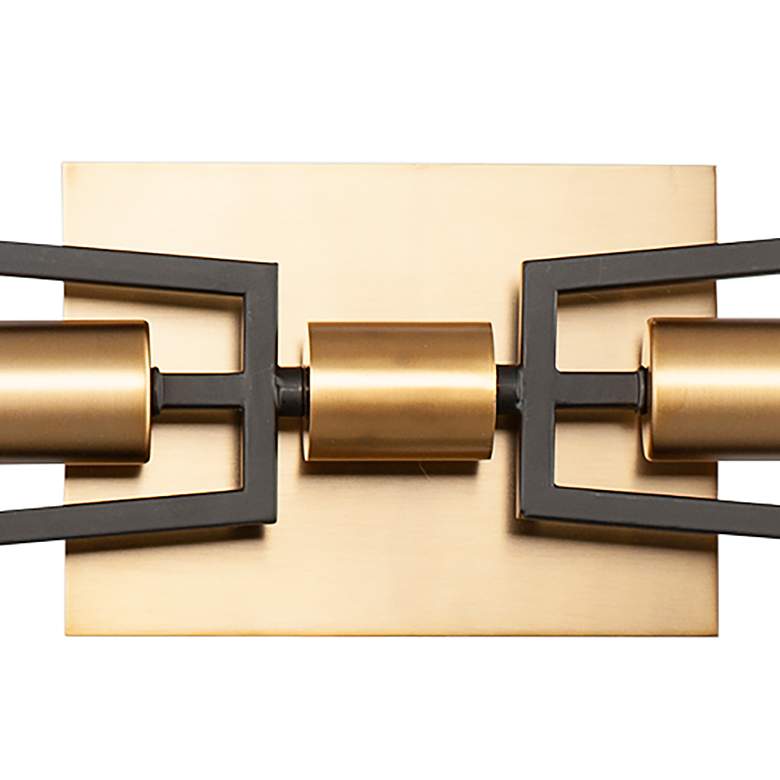 Image 4 Maxim Wings 5"H Black and Satin Brass 2-Light Wall Sconce more views