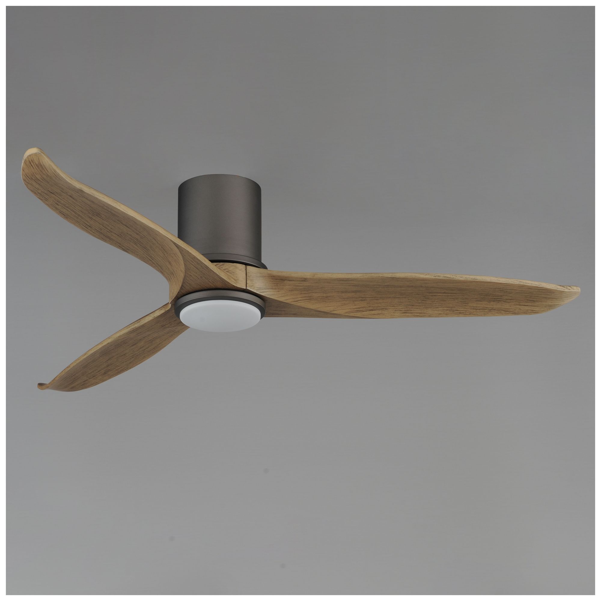 Image 3 Maxim Woodwind 52" Charcoal Bronze Solid Wood Blade Hugger Fan w LED more views