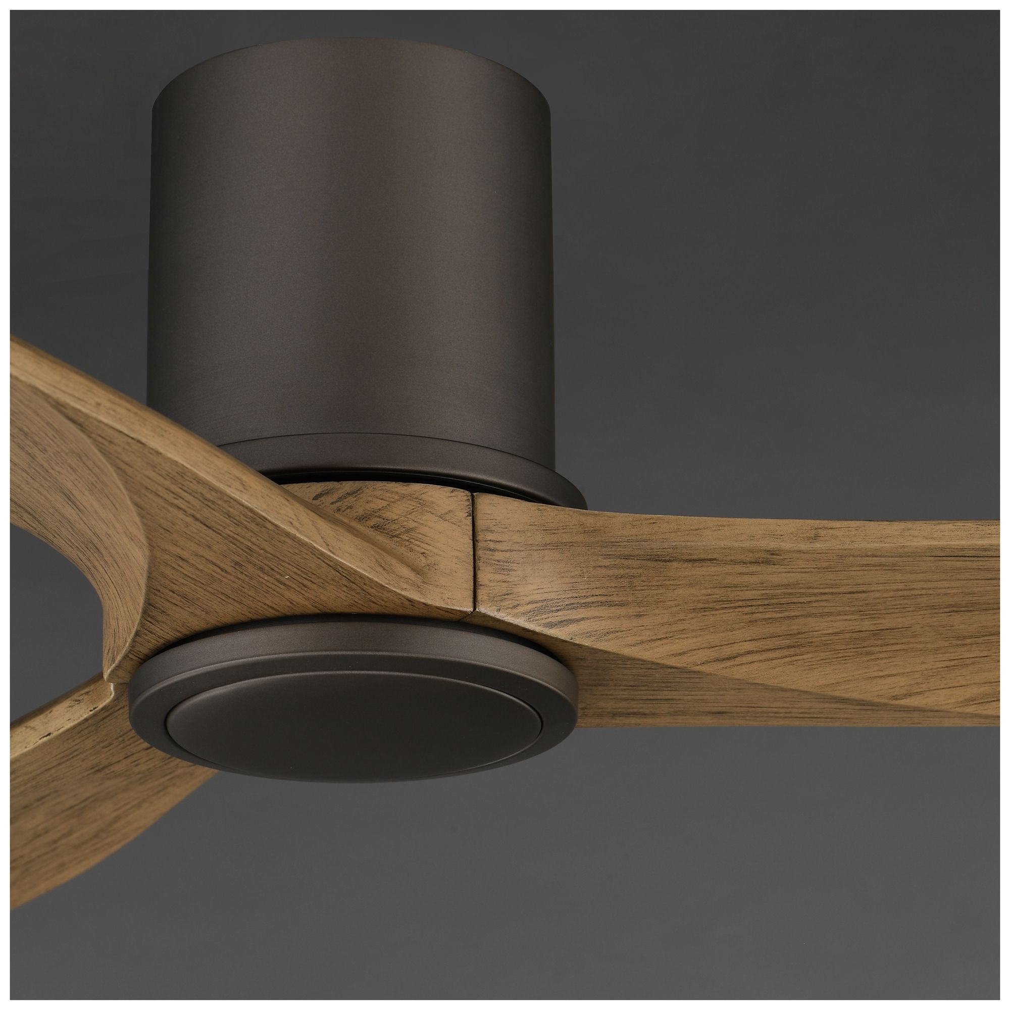 Image 4 Maxim Woodwind 52" Charcoal Bronze Solid Wood Blade Hugger Fan w LED more views
