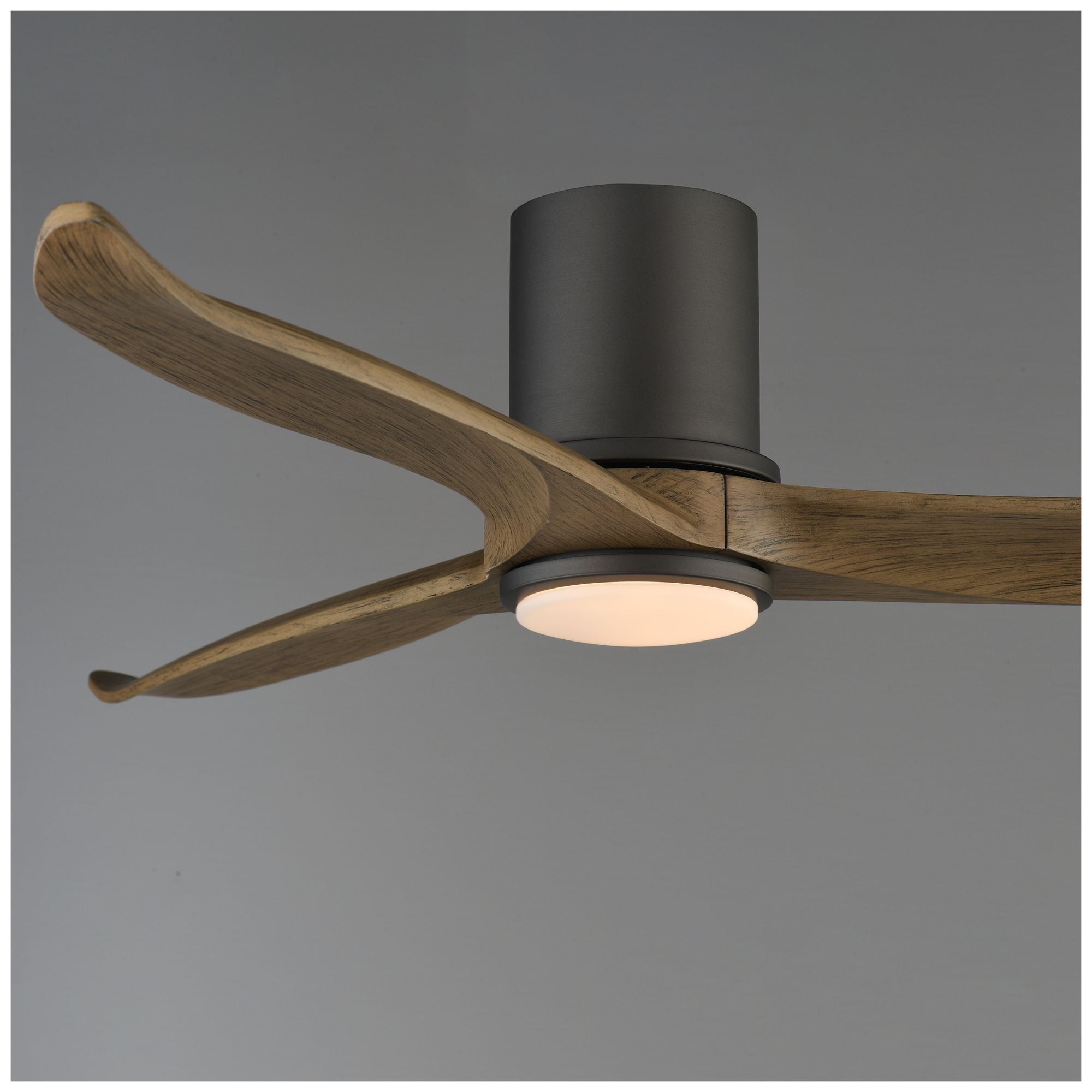 Image 5 Maxim Woodwind 52" Charcoal Bronze Solid Wood Blade Hugger Fan w LED more views