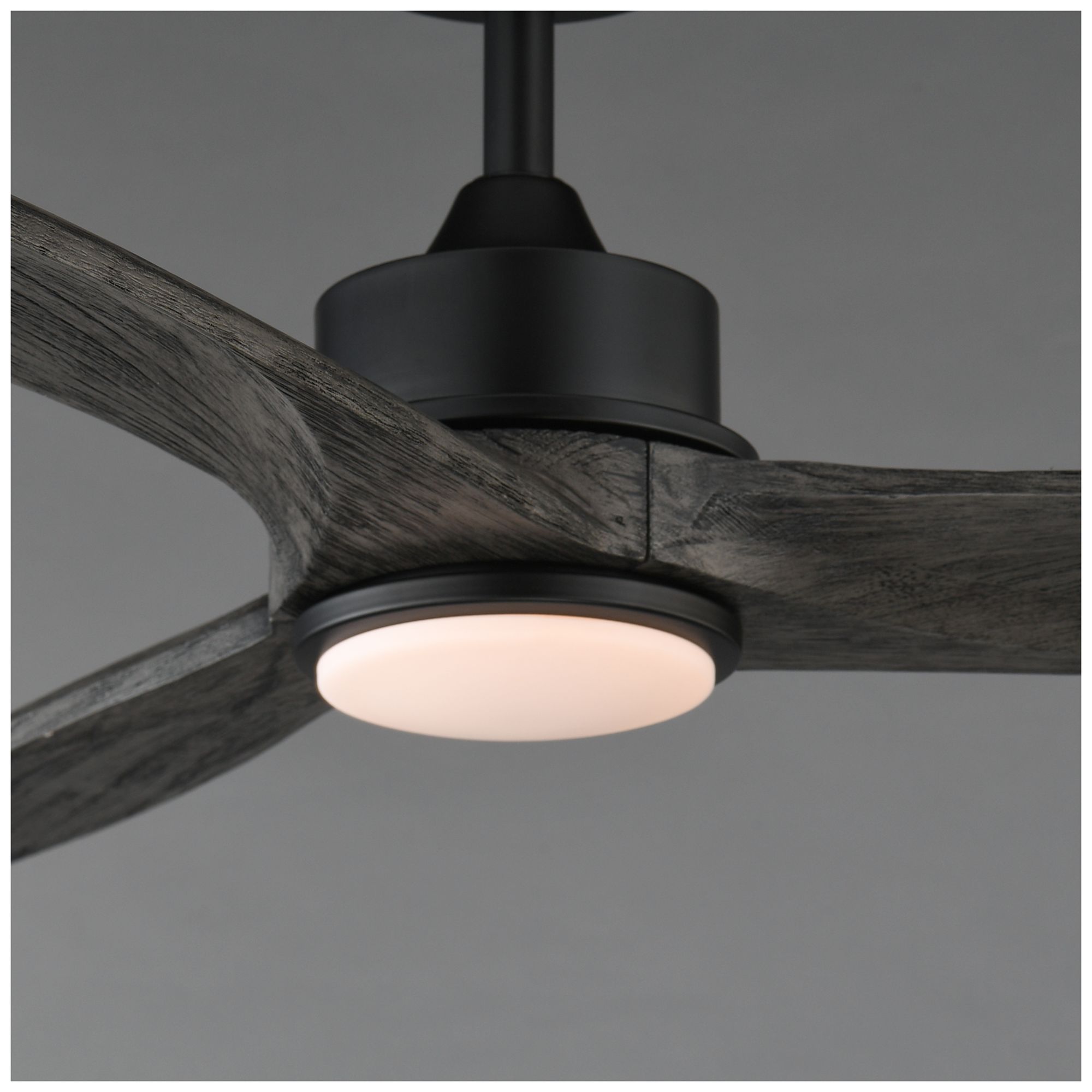 Image 3 Maxim Woodwind 52" Greywood/Black Solid Wood Blade Fan w LED Light Kit more views