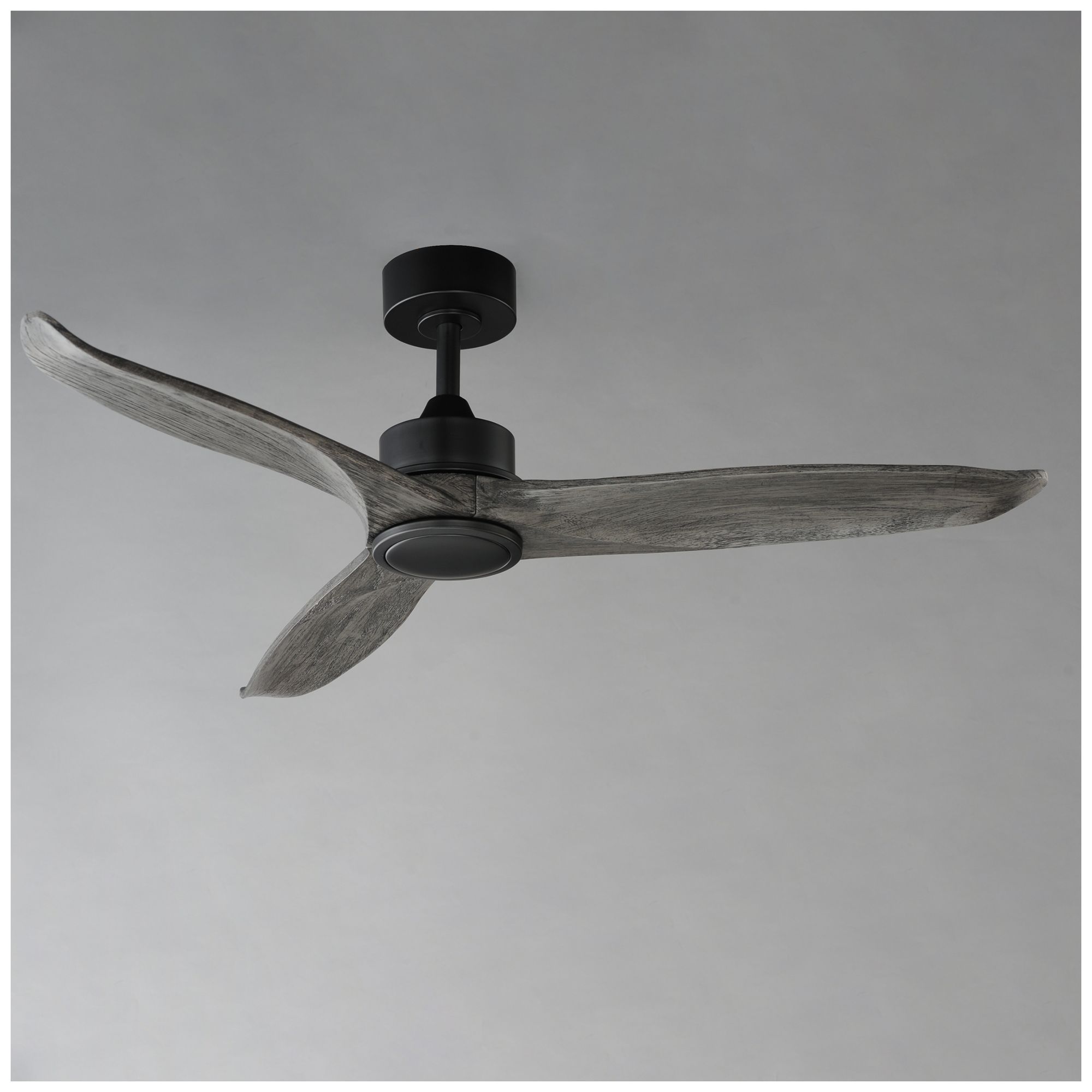 Image 5 Maxim Woodwind 52" Greywood/Black Solid Wood Blade Fan w LED Light Kit more views
