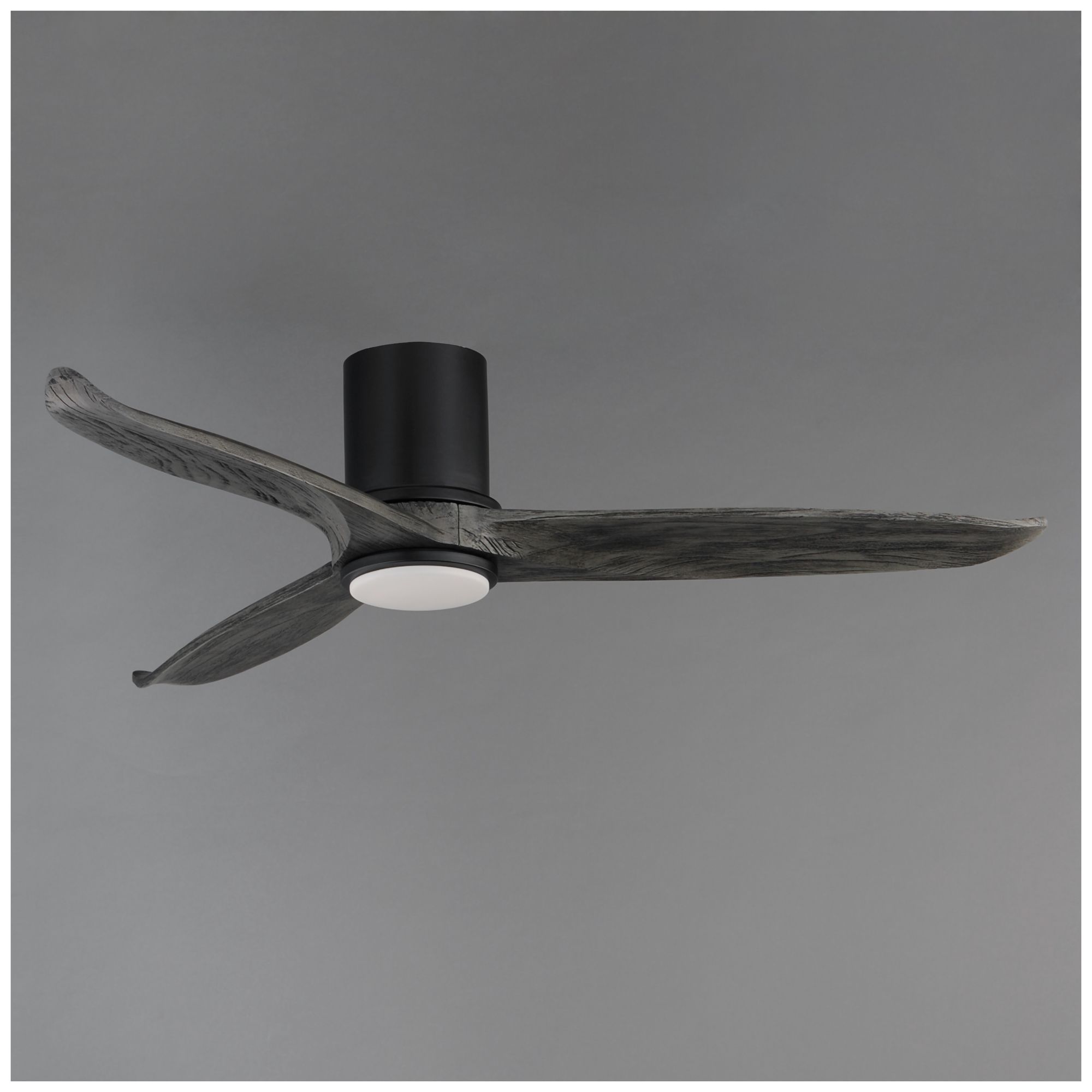 Image 3 Maxim Woodwind 52" Greywood/Black Solid Wood Blade Hugger Fan w LED more views