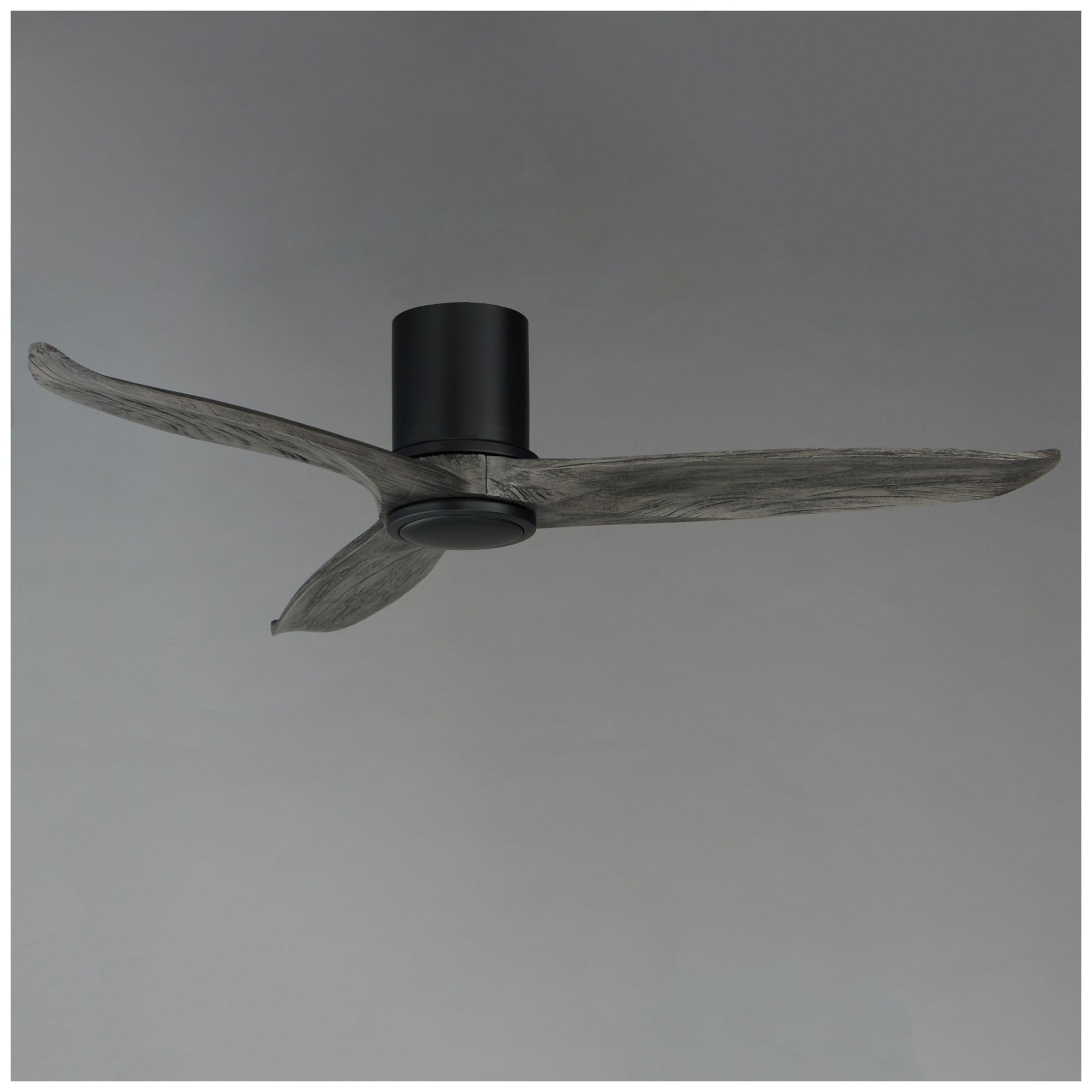 Image 4 Maxim Woodwind 52" Greywood/Black Solid Wood Blade Hugger Fan w LED more views