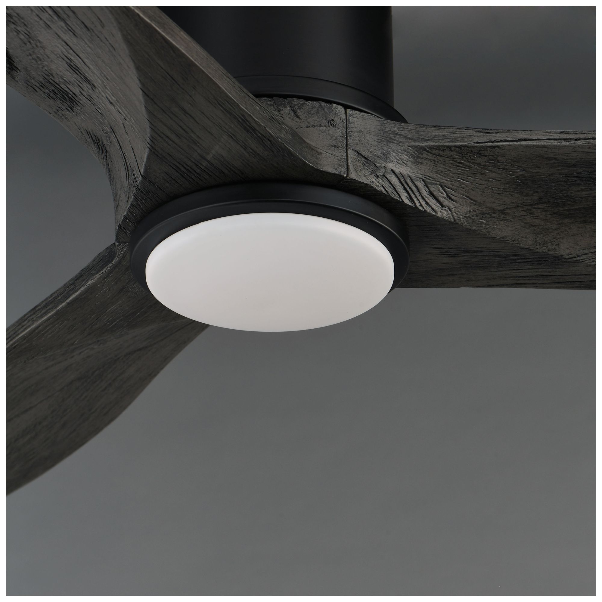 Image 5 Maxim Woodwind 52" Greywood/Black Solid Wood Blade Hugger Fan w LED more views