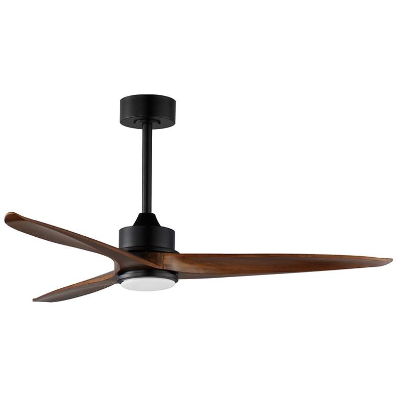 Image 1 Maxim Woodwind 52" Black Solid Wood Blade Fan w LED Light Kit