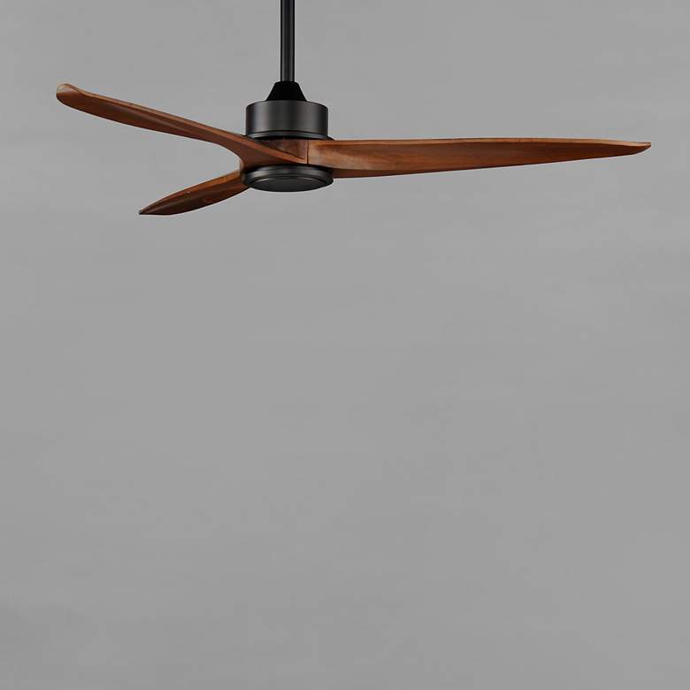 Image 2 Maxim Woodwind 52" Black Solid Wood Blade Fan w LED Light Kit more views