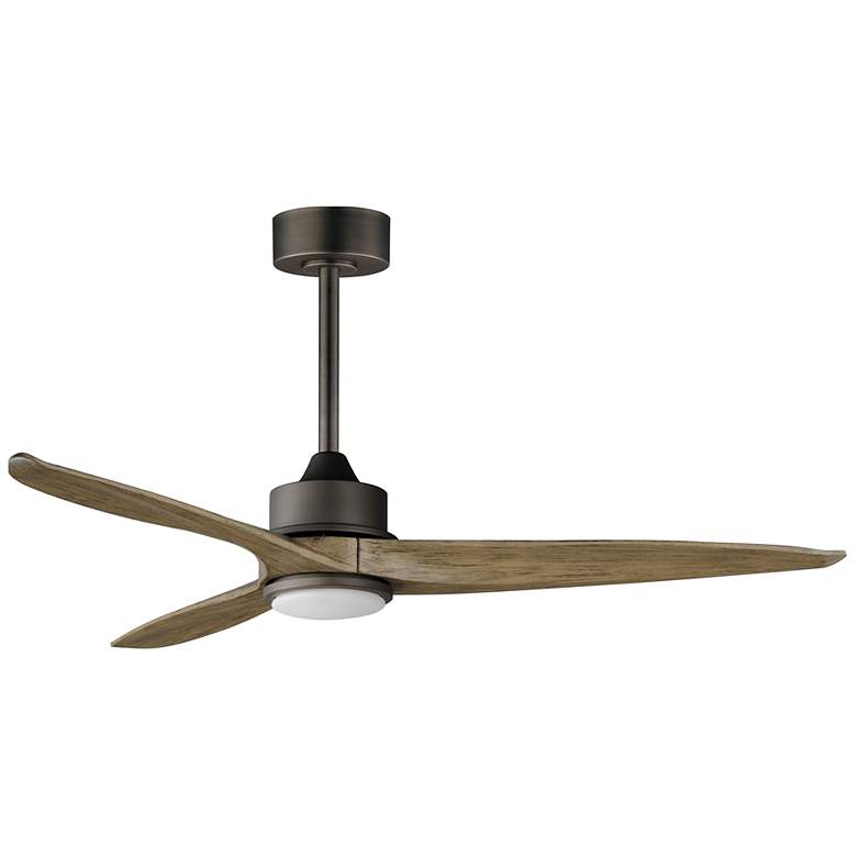 Image 1 Maxim Woodwind 52" Charcoal Bronze Solid Wood Blade Fan w LED Light Ki