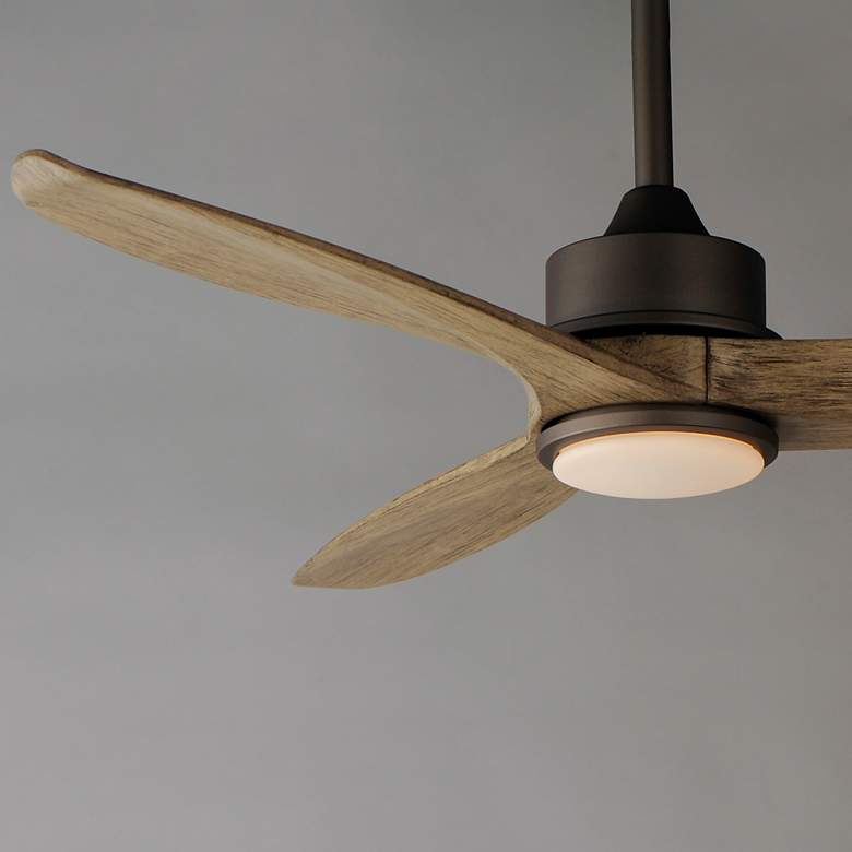 Image 3 Maxim Woodwind 52" Charcoal Bronze Solid Wood Blade Fan w LED Light Ki more views