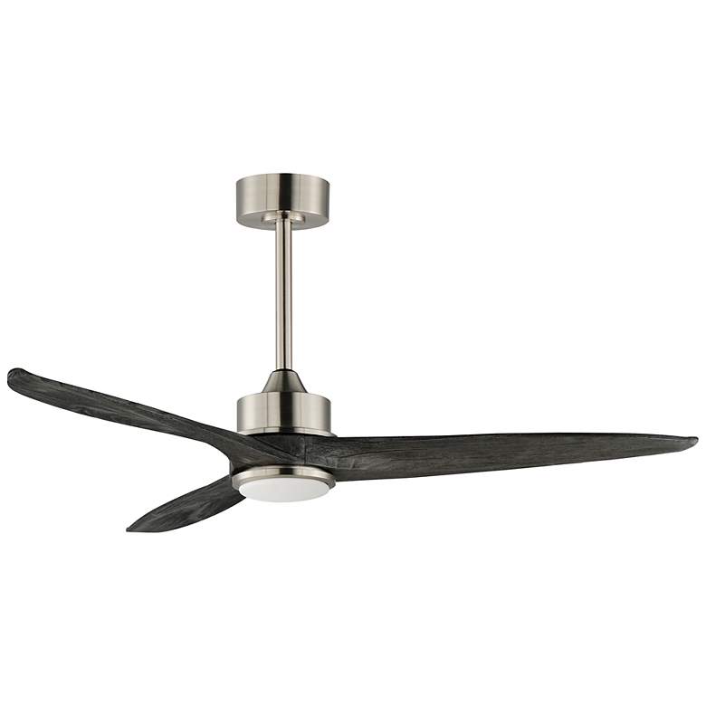 Image 1 Maxim Woodwind 52" Satin Nickel Solid Wood Blade Fan w LED Light Kit