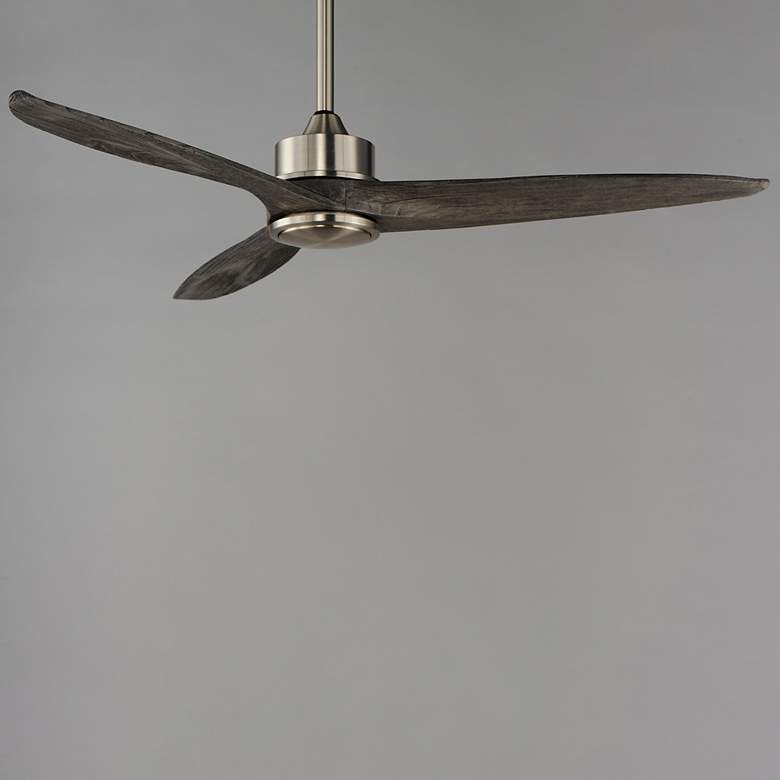 Image 2 Maxim Woodwind 52" Satin Nickel Solid Wood Blade Fan w LED Light Kit more views