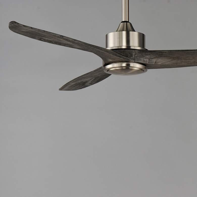 Image 3 Maxim Woodwind 52" Satin Nickel Solid Wood Blade Fan w LED Light Kit more views