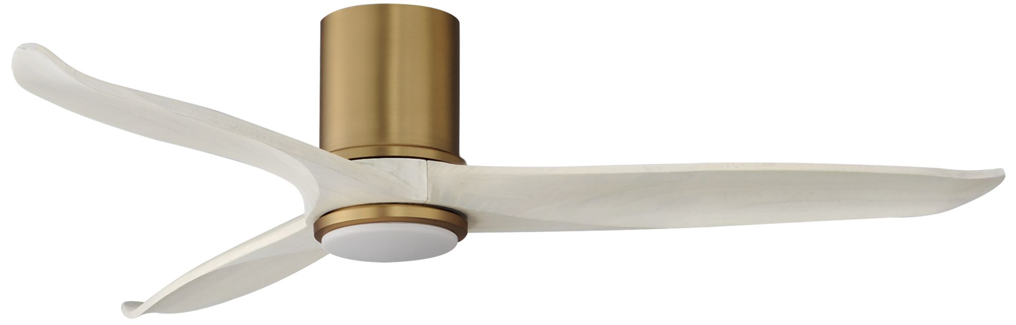 Maxim Woodwind 52" Natural Aged Brass Solid Wood Blade Hugger Fan w LED
