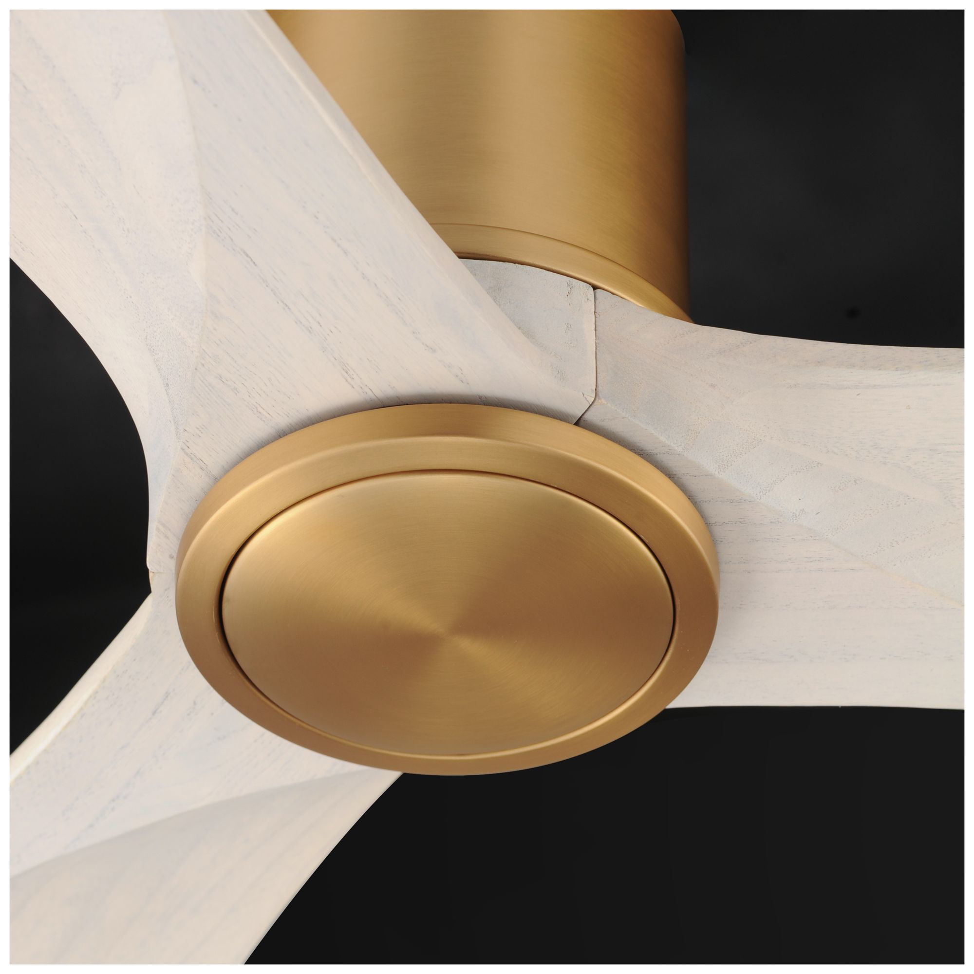 Image 5 Maxim Woodwind 52" Natural Aged Brass Solid Wood Blade Hugger Fan w LED more views