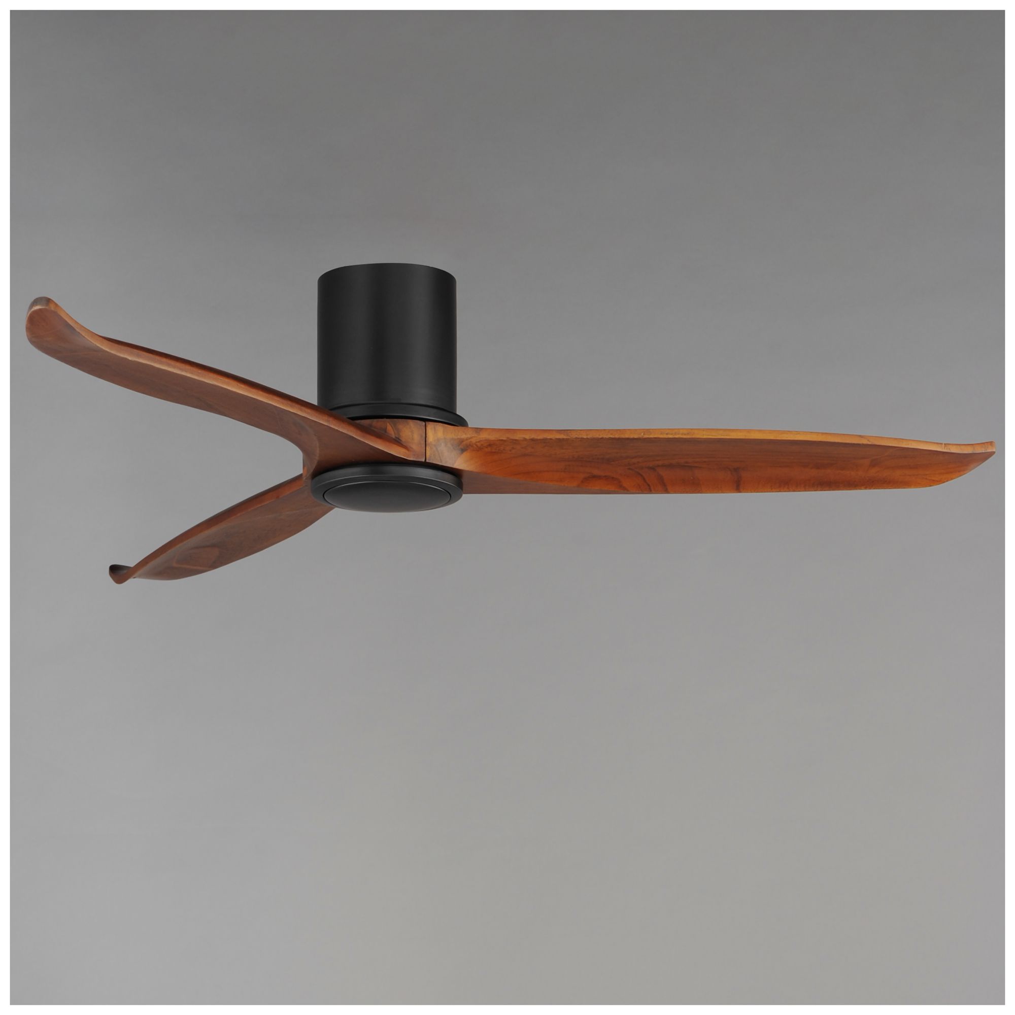 Image 3 Maxim Woodwind 52" Walnut/Black Solid Wood Blade Hugger Fan w LED more views