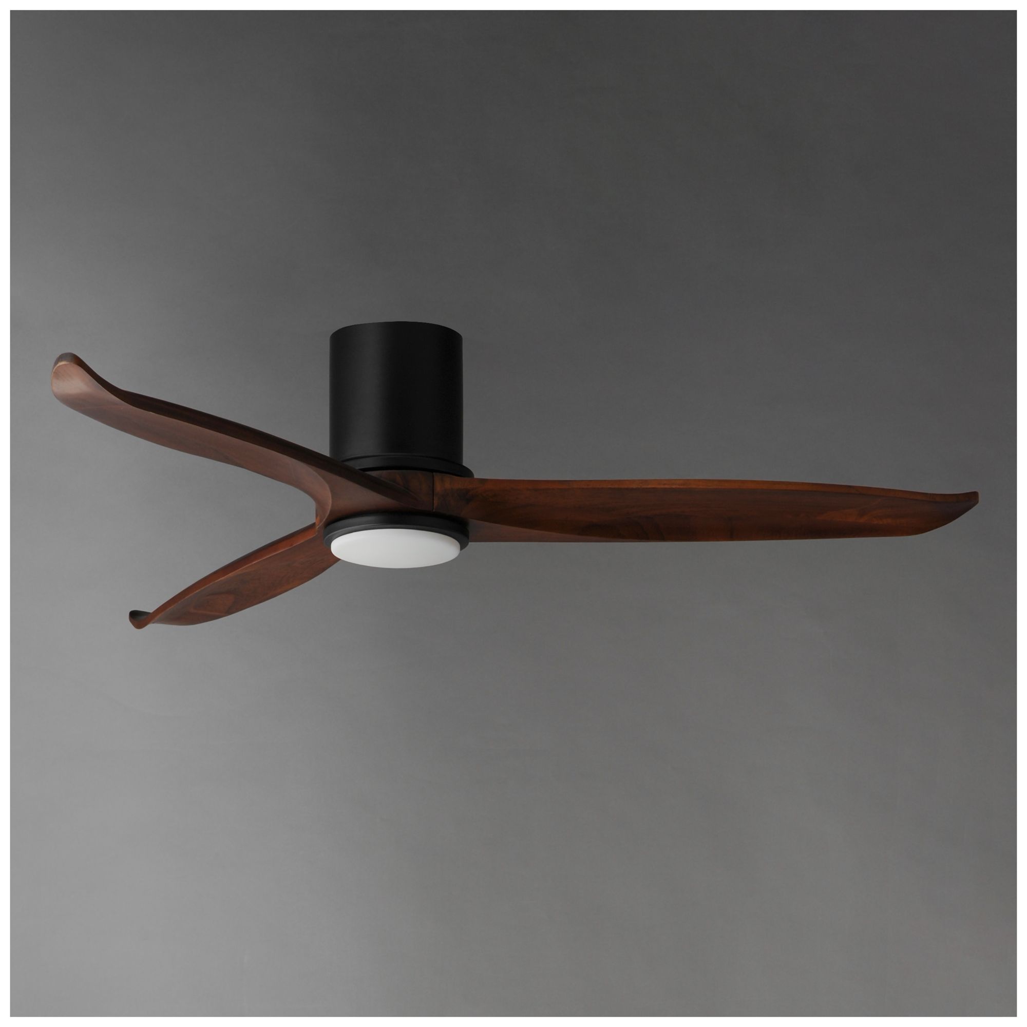 Image 4 Maxim Woodwind 52" Walnut/Black Solid Wood Blade Hugger Fan w LED more views