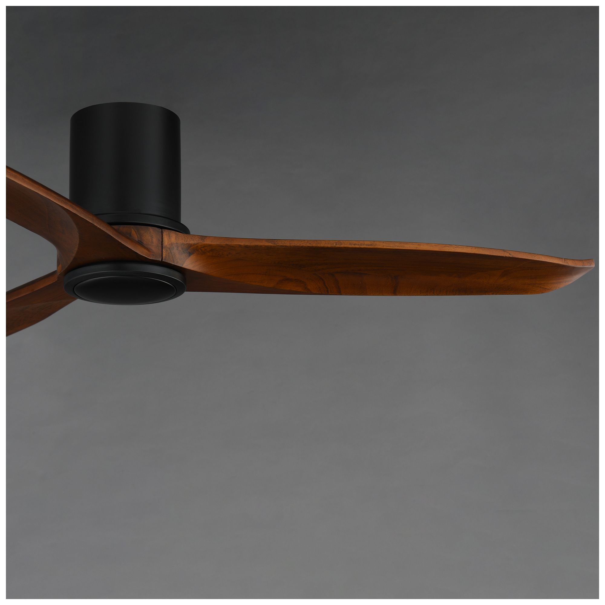 Image 5 Maxim Woodwind 52" Walnut/Black Solid Wood Blade Hugger Fan w LED more views