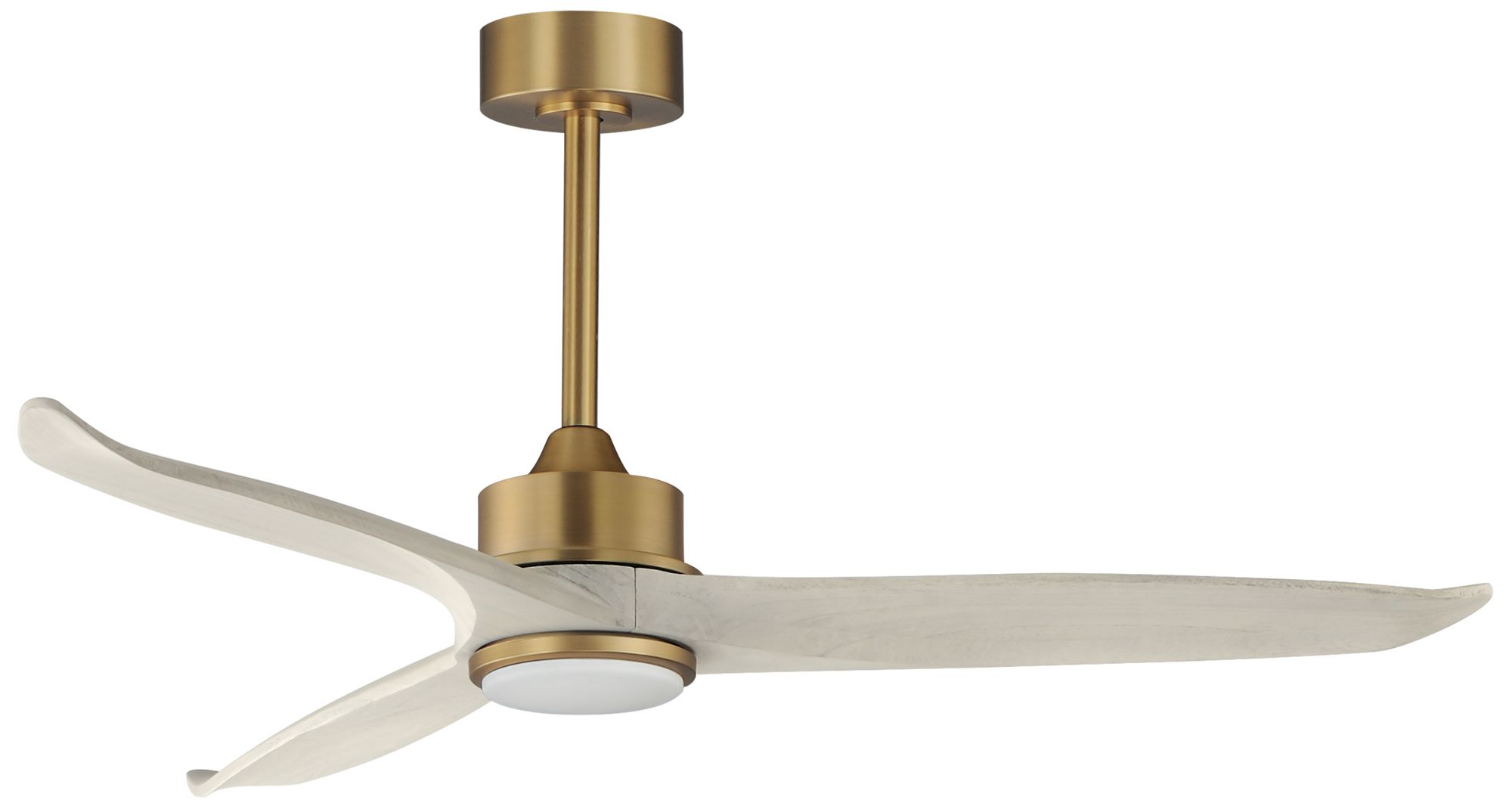 Maxim Woodwind 52" White Wood/Natural Aged Brass Solid Wood Blade Fan w LED