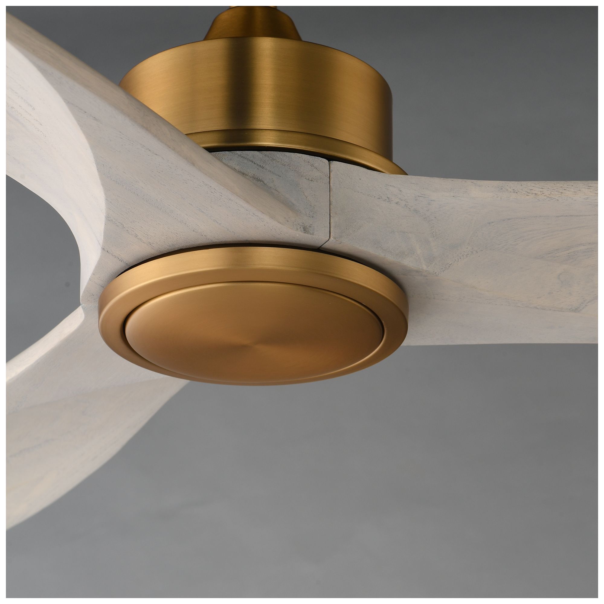 Image 5 Maxim Woodwind 52" White Wood/Natural Aged Brass Solid Wood Blade Fan w LED more views
