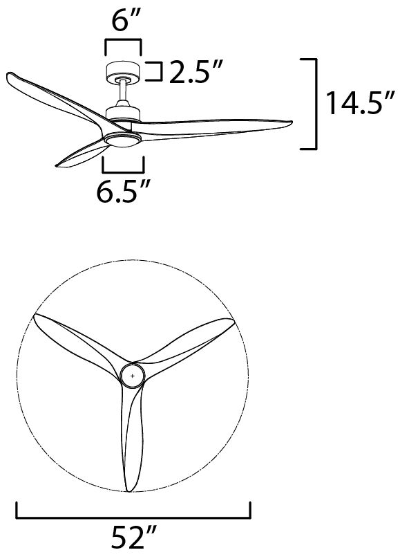 Image 6 Maxim Woodwind 52" White Wood/Natural Aged Brass Solid Wood Blade Fan w LED more views