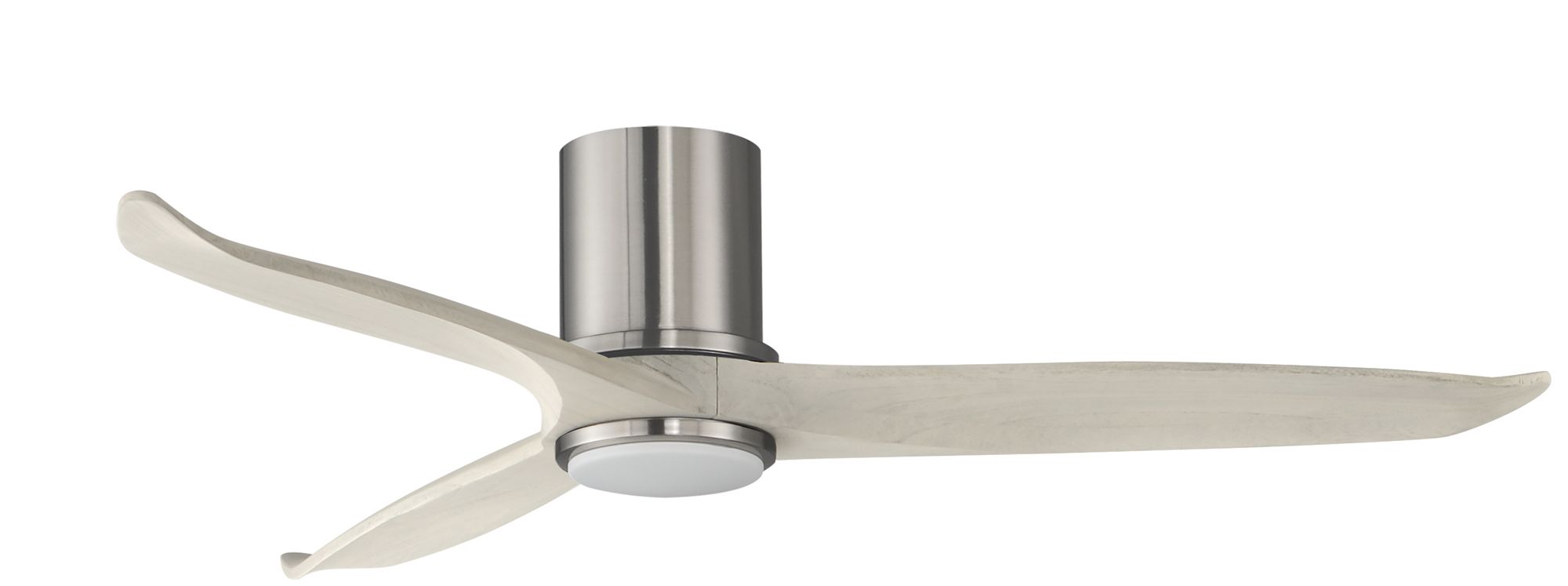 Maxim Woodwind 52" White Wood/Nickel Solid Wood Blade Hugger Fan w LED