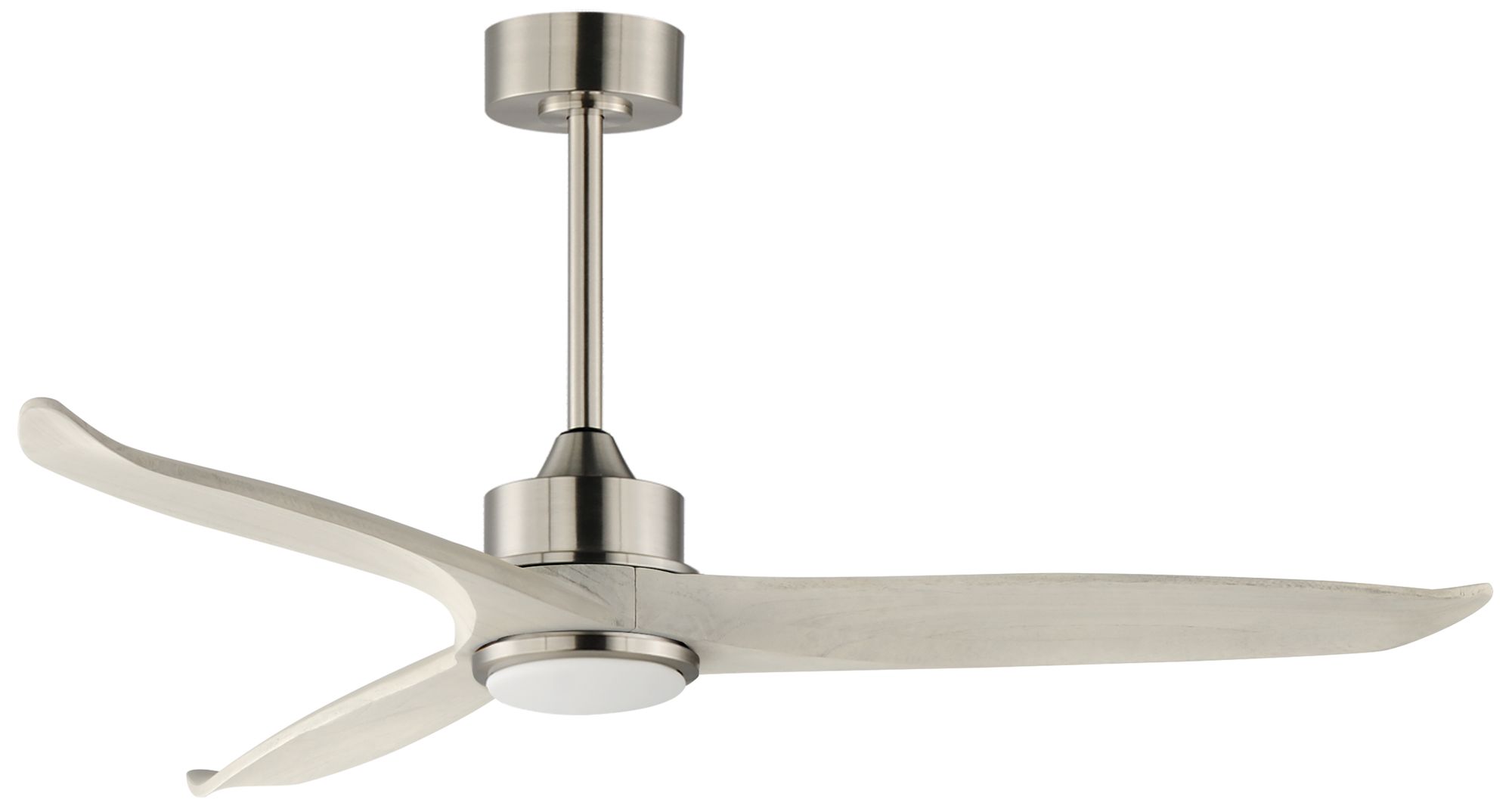 Maxim Woodwind 52" White Wood/Satin Nickel Solid Wood Blade Fan w LED