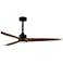 Maxim Woodwind 72" Black Solid Wood Blade Fan w LED Light Kit