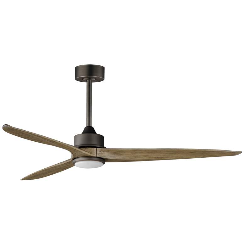 Image 1 Maxim Woodwind 72" Charcoal Bronze Solid Wood Blade Fan W LED Light Ki