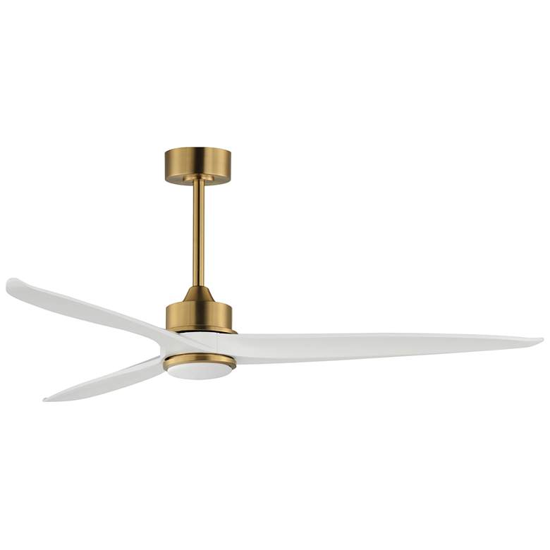 Image 1 Maxim Woodwind 72" Natural Aged Brass Solid Wood Blade Fan w LED Light