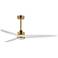 Maxim Woodwind 72" Natural Aged Brass Solid Wood Blade Fan w LED Light