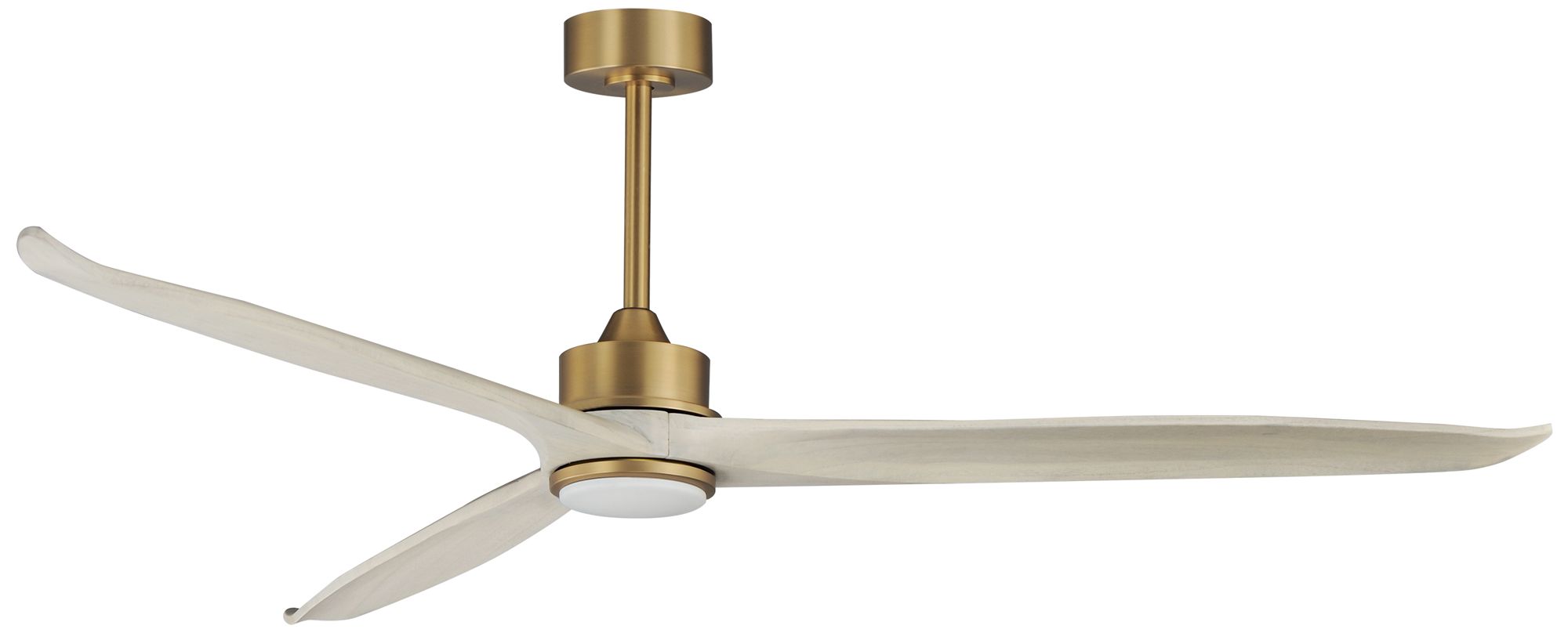 Maxim Woodwind 72" White/Natural Aged Brass Solid Wood Blade Fan w LED