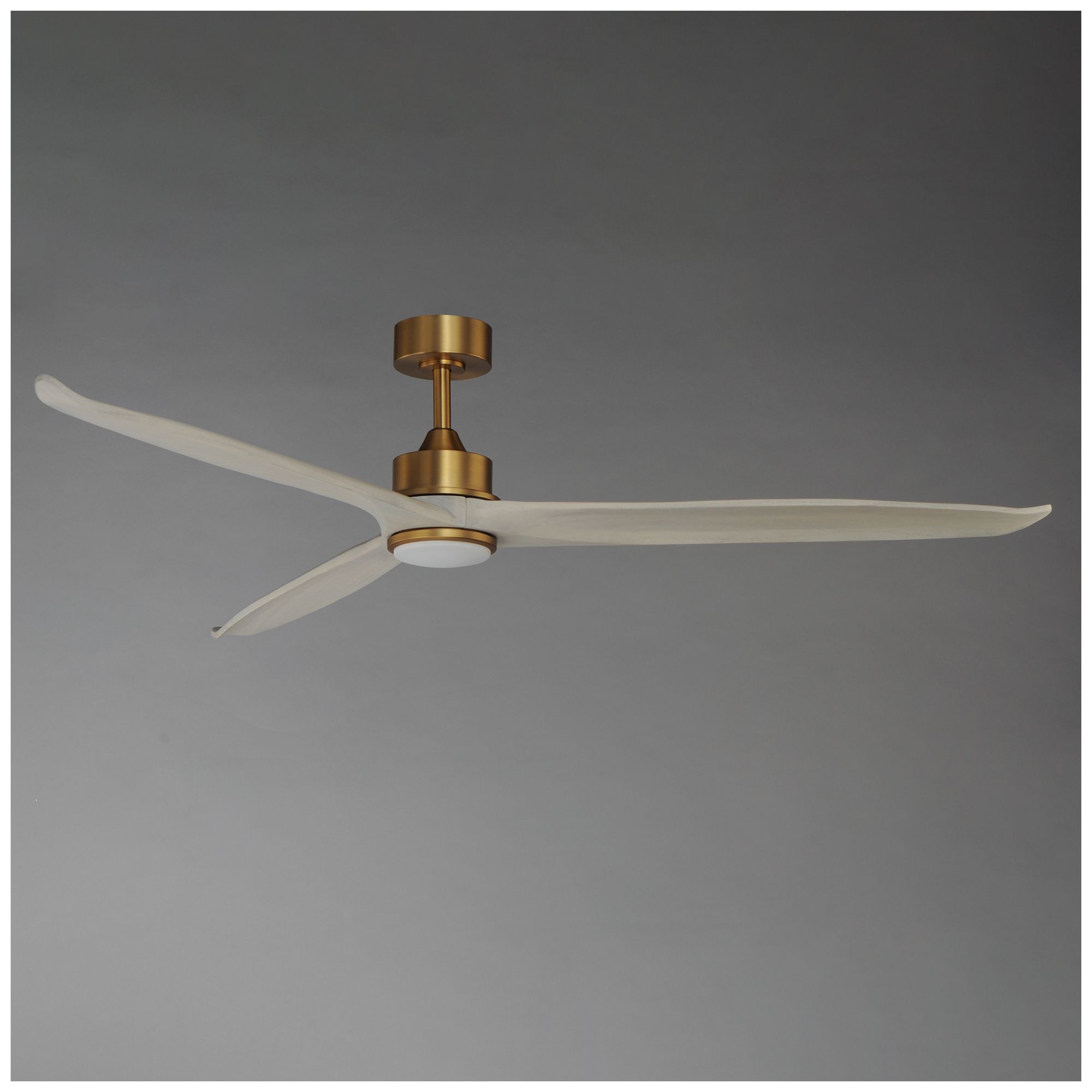 Image 3 Maxim Woodwind 72" White/Natural Aged Brass Solid Wood Blade Fan w LED more views