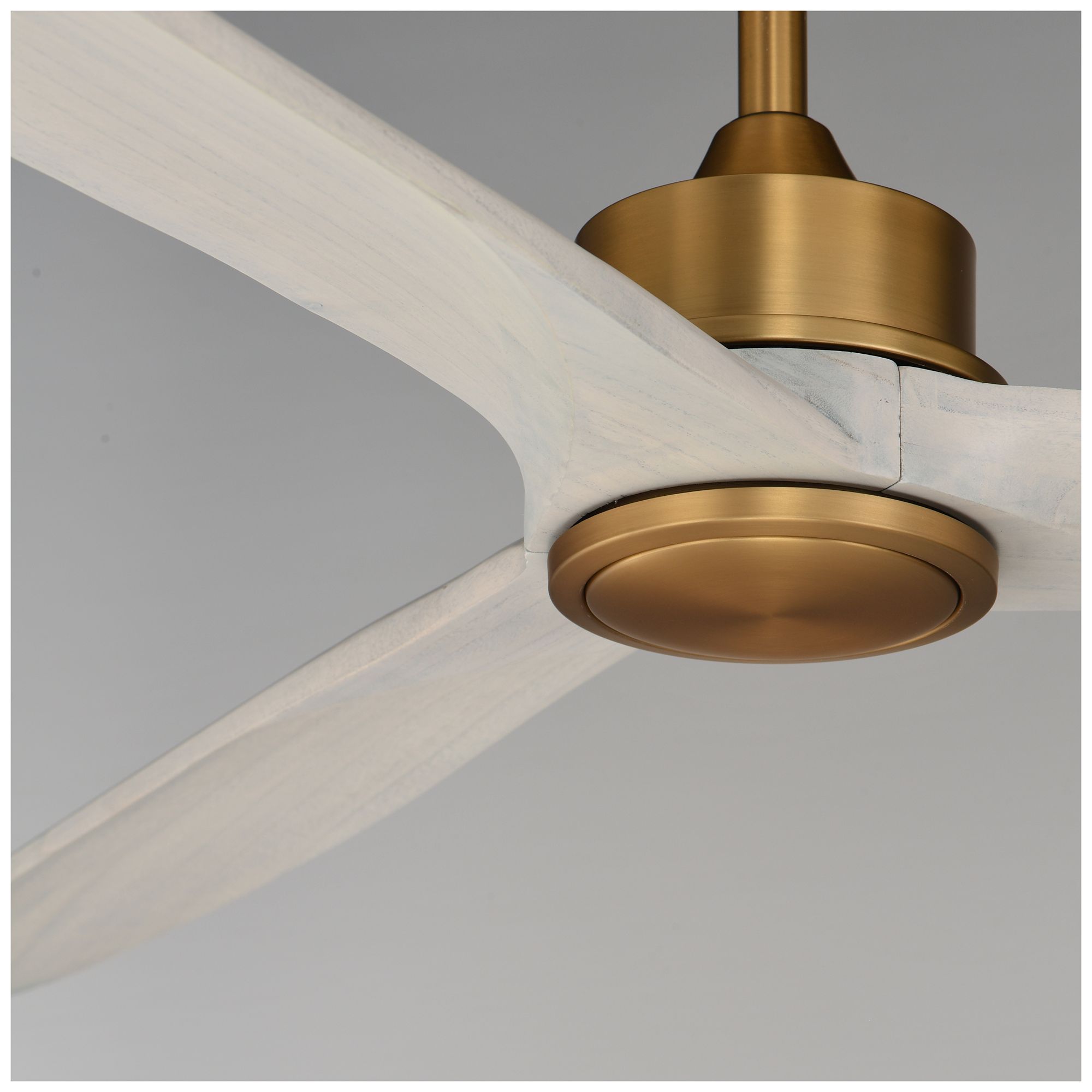Image 4 Maxim Woodwind 72" White/Natural Aged Brass Solid Wood Blade Fan w LED more views