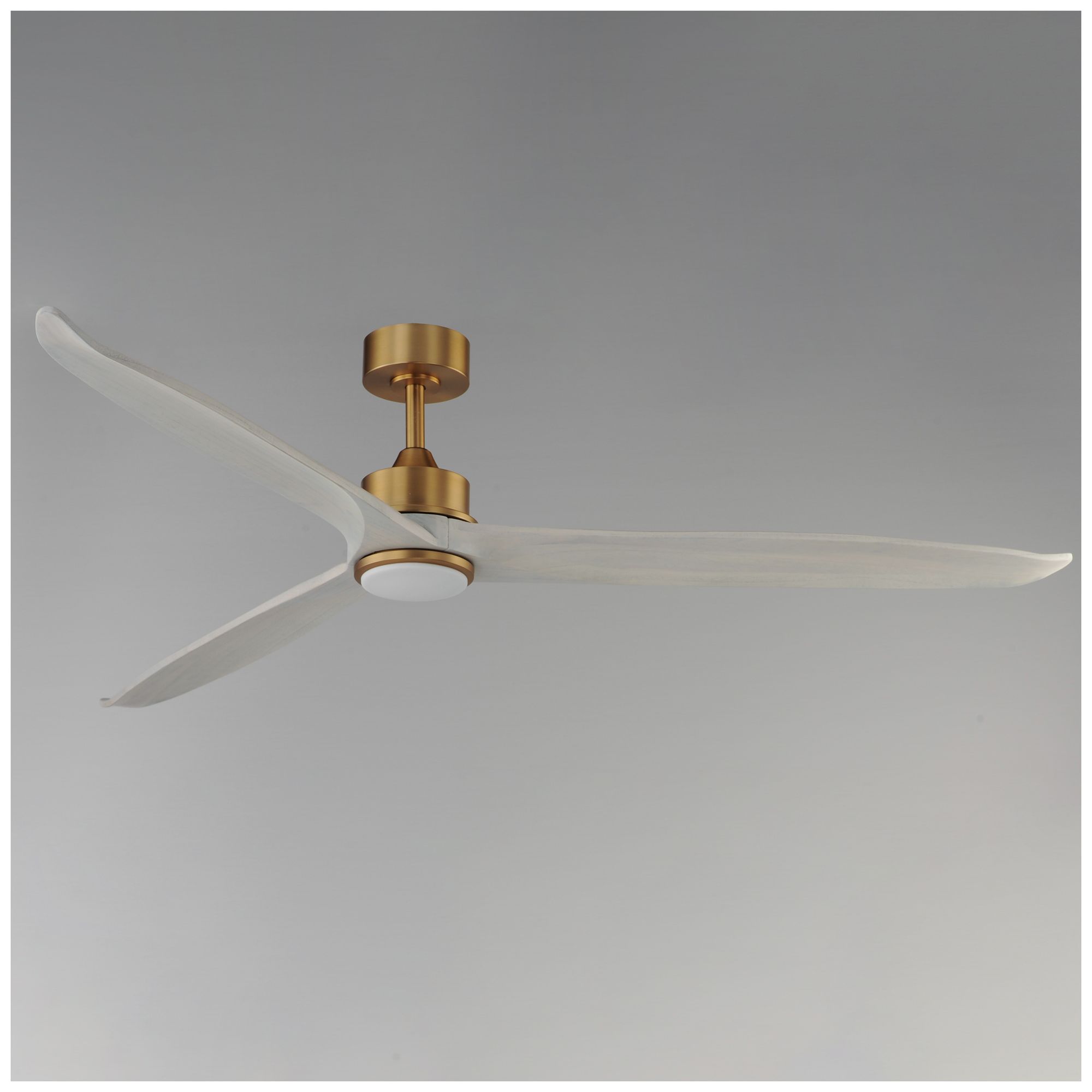 Image 5 Maxim Woodwind 72" White/Natural Aged Brass Solid Wood Blade Fan w LED more views