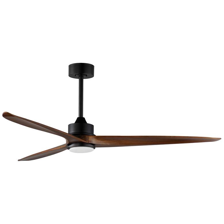 Image 1 Maxim Woodwind 80" Black Solid Wood Blade Fan W LED Light Kit