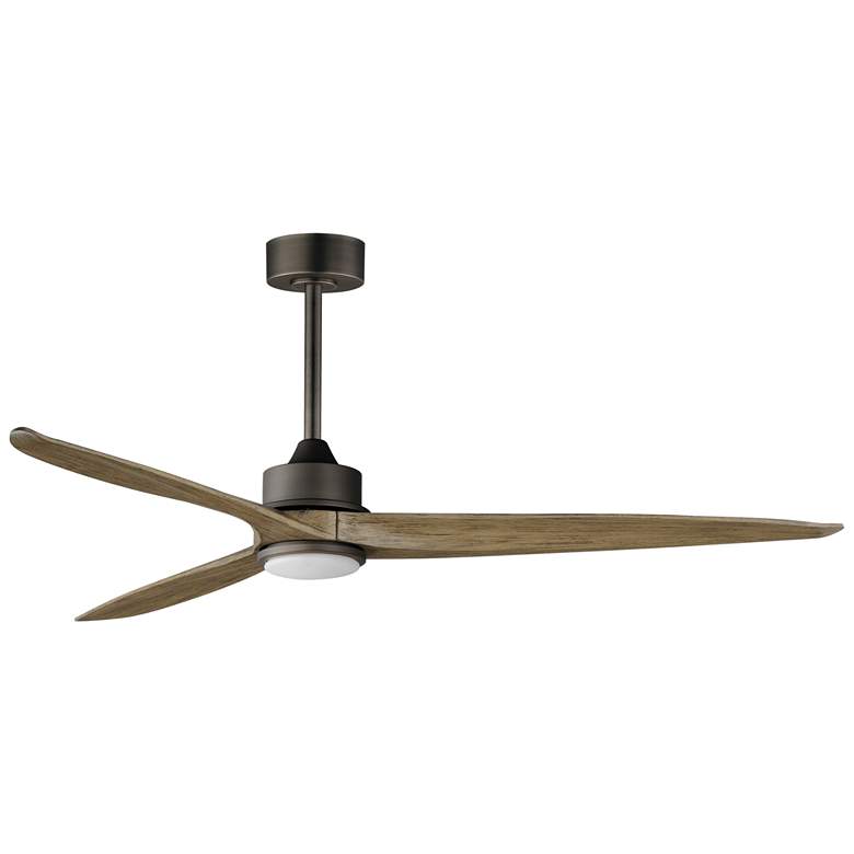 Image 1 Maxim Woodwind 80" Charcoal Bronze Solid Wood Blade Fan W LED Light Ki