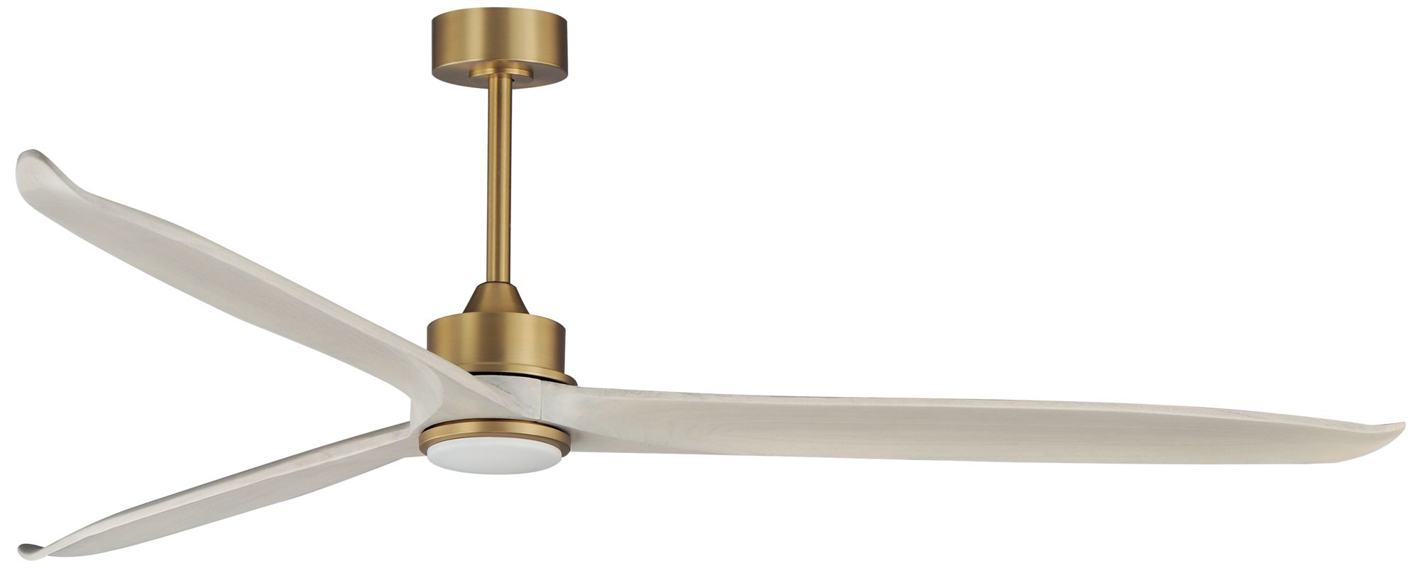 Maxim Woodwind 80" White Wood/Natural Aged Brass Solid Wood Blade Fan W LED