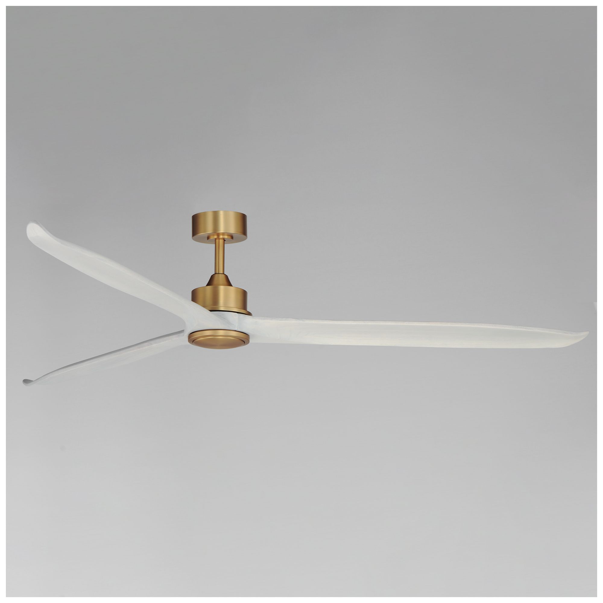 Image 3 Maxim Woodwind 80" White Wood/Natural Aged Brass Solid Wood Blade Fan W LED more views