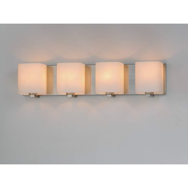 Image 1 Maxim Wrap 26 1/4" Wide Satin Nickel 4-Light Bath Light