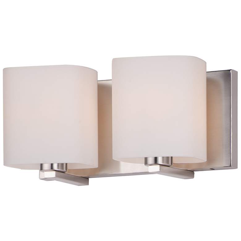 Image 2 Maxim Wrap 5 3/4" High Satin Nickel 2-Light Wall Sconce