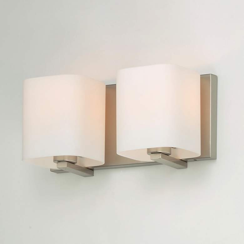 Image 1 Maxim Wrap 5 3/4" High Satin Nickel 2-Light Wall Sconce