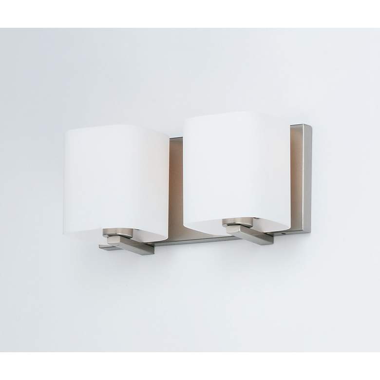 Image 4 Maxim Wrap 5 3/4" High Satin Nickel 2-Light Wall Sconce more views