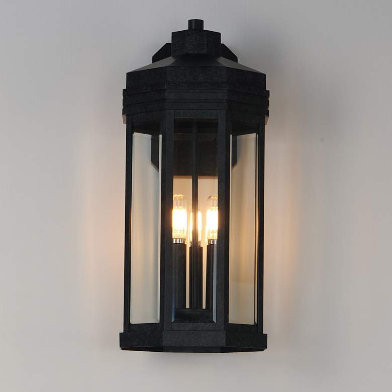 Image 3 Maxim Wright 20 1/2" High Black Patina 3-Light Outdoor Wall Sconce more views