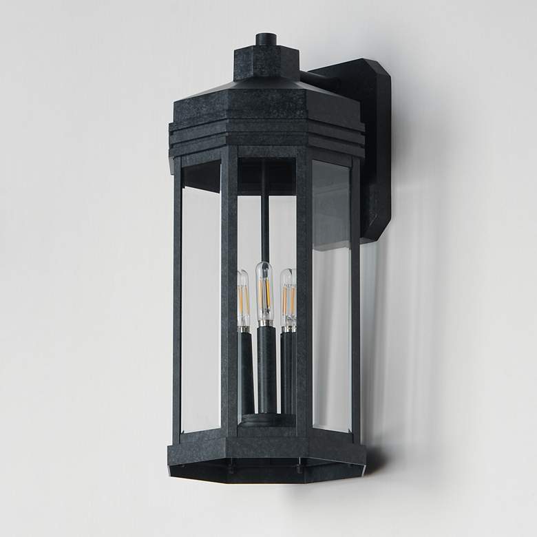 Image 4 Maxim Wright 20 1/2" High Black Patina 3-Light Outdoor Wall Sconce more views