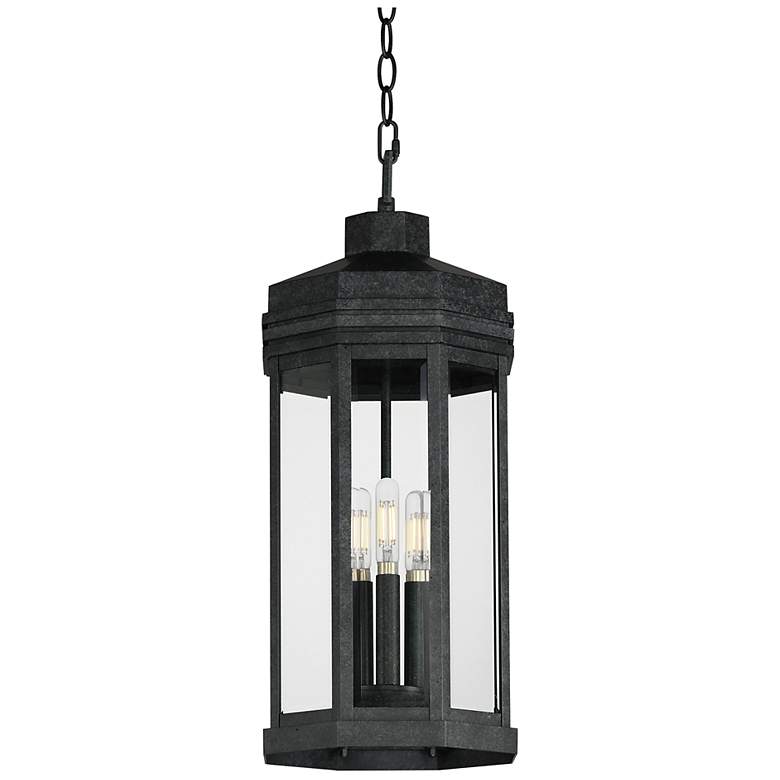 Image 1 Maxim Wright 22" High Black Patina 3-Light Outdoor Pendant Light