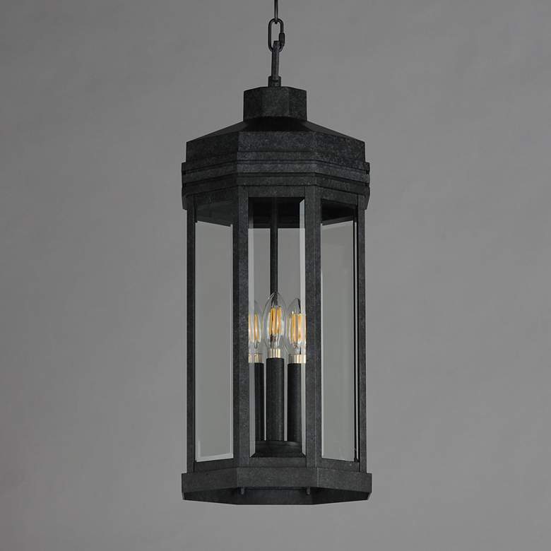 Image 2 Maxim Wright 22" High Black Patina 3-Light Outdoor Pendant Light more views