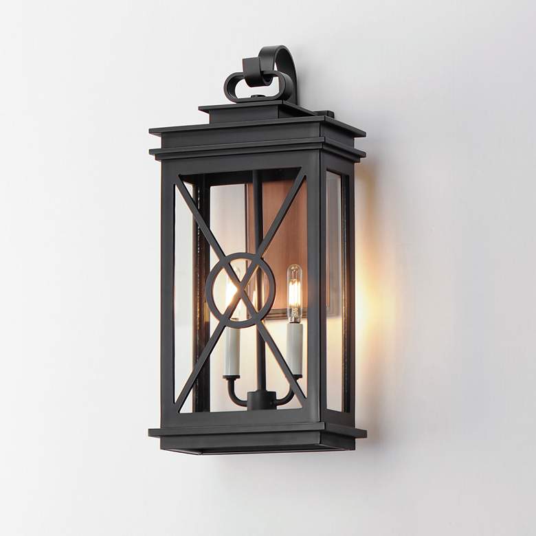 Image 1 Maxim Yorktown VX 21 1/2" High Black Outdoor Wall Light