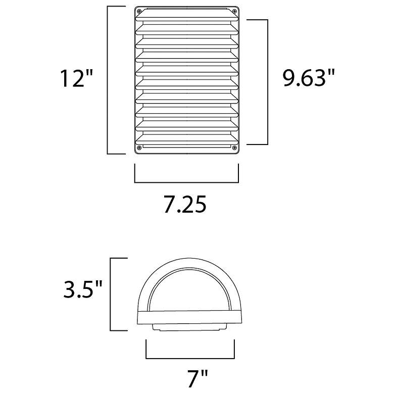 Image 2 Maxim Zenith 12" Modern Grid Porch or Patio LED Outdoor Wall Light more views