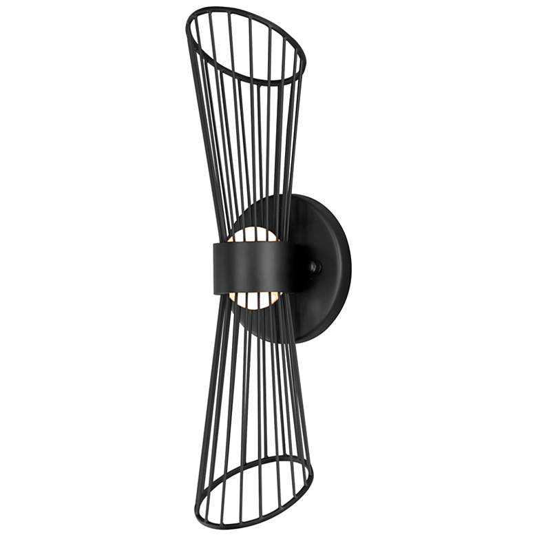 Image 1 Maxim Zeta 16" High Black LED Wall Sconce