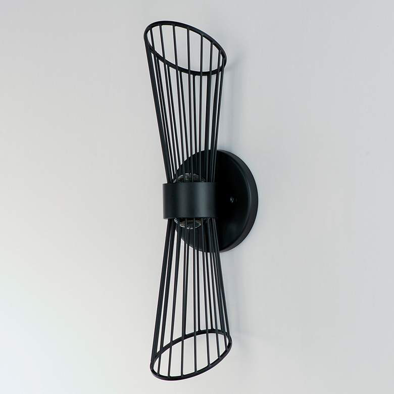Image 2 Maxim Zeta 16" High Black LED Wall Sconce more views